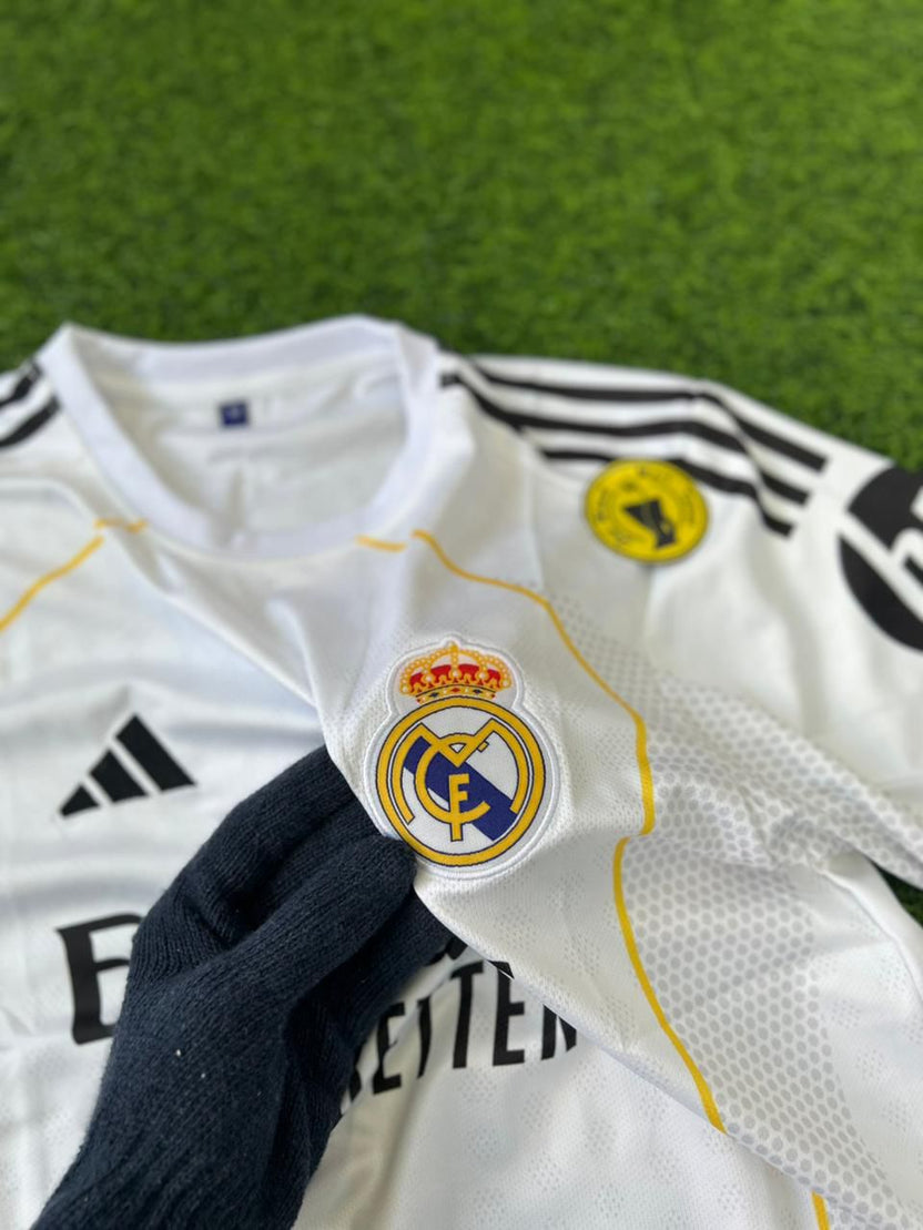 REAL MADRID 2025-26 SEASON HOME KIT, HALFSLEEVE EMBROIDERY