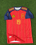 SPAIN 20226 WORLD CUP HOME KIT, HALFSLEEVE EMBROIDERY