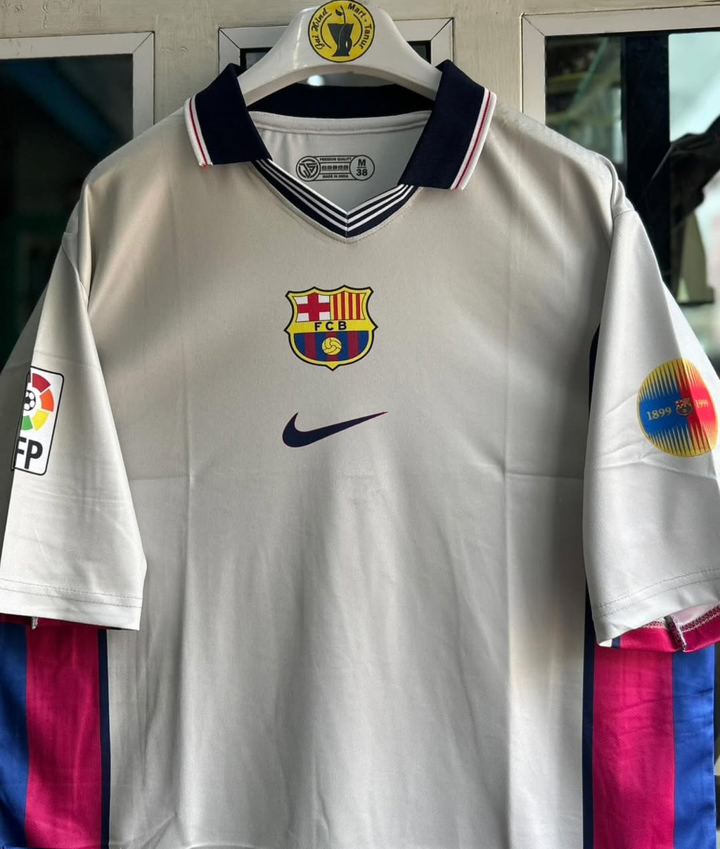 BARCELONA 1998-99 SEASON AWAY KIT. FIVESLEEVE POLO SUBLIMATION