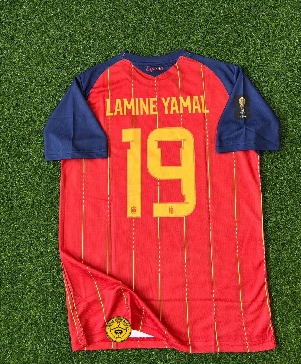 SPAIN 20226 WORLD CUP HOME KIT, HALFSLEEVE EMBROIDERY