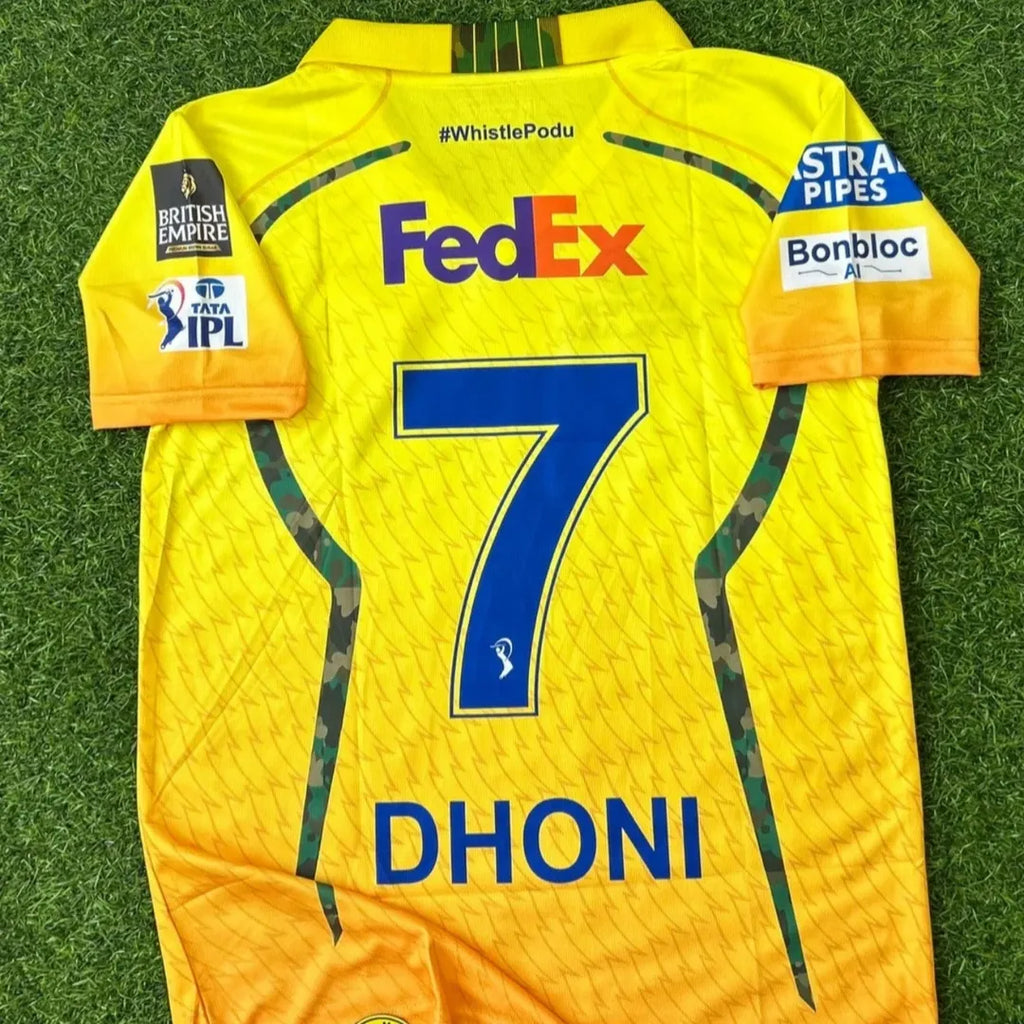 Chennai Super Kings IPL Dhoni Cricket Jersey – Half Sleeve Polo Sublimation